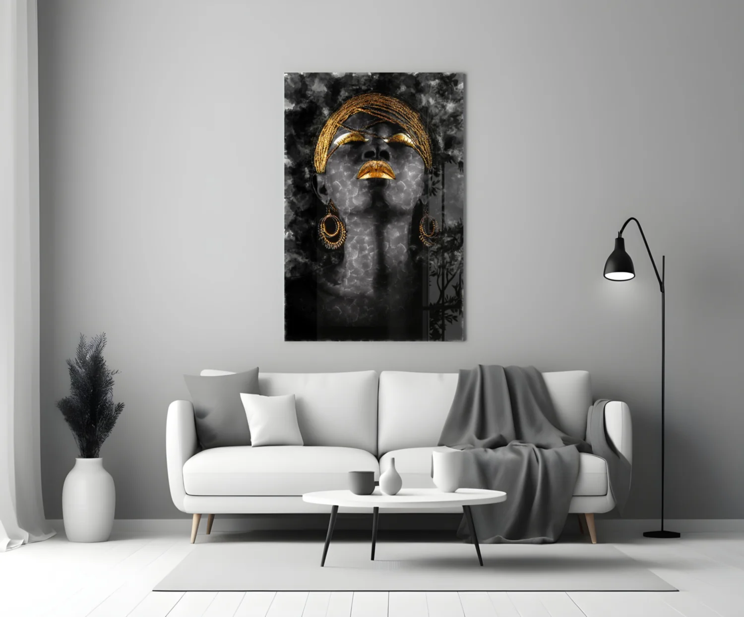 African Woman Portrait Glass Wall Art - Image 3