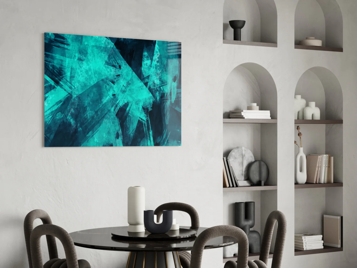 Green Abstract Pattern Glass Wall Art - Image 5