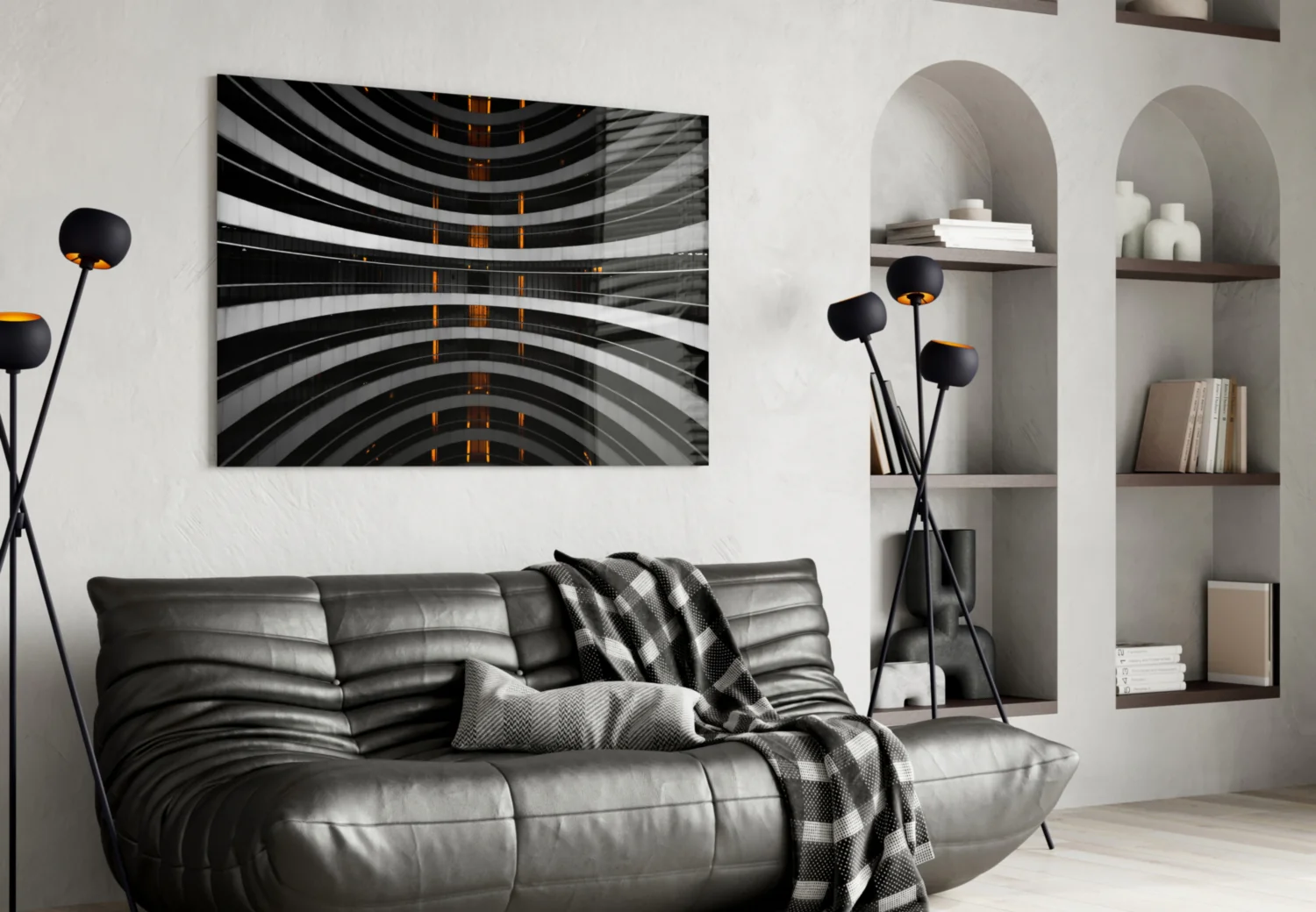 Interesting Architectural Glass Wall Art - Image 4