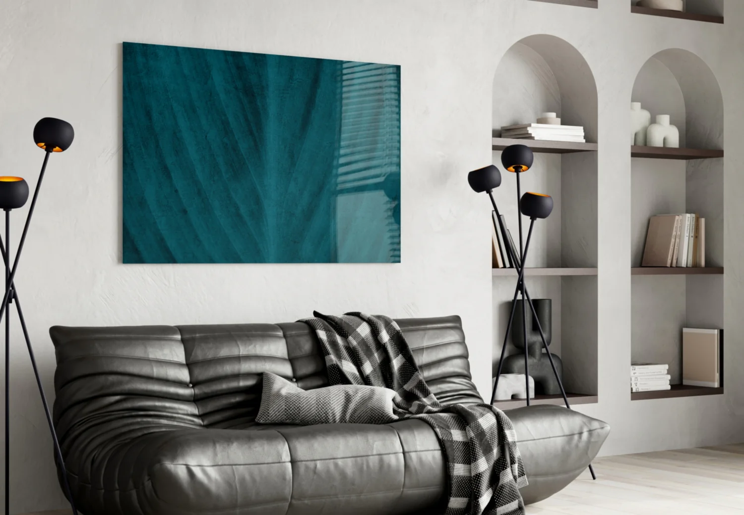 Green Leaf Glass Wall Art - Image 4