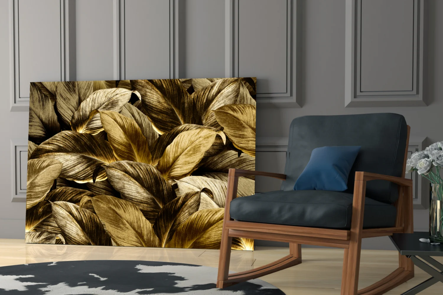 Yellow Leaf Glass Wall Art - Image 6