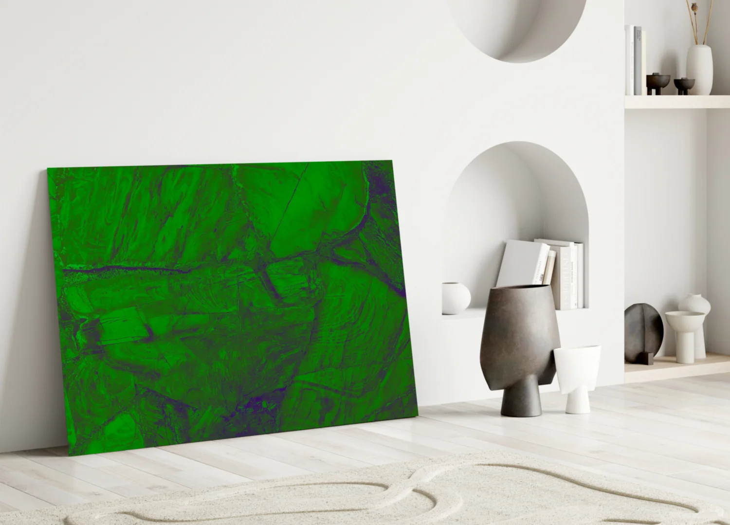 Green Abstract Pattern Glass Wall Art - Image 3