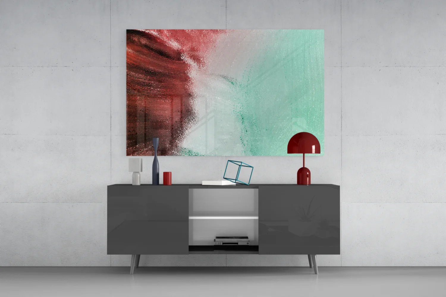 Green Abstract Pattern Glass Wall Art - Image 8