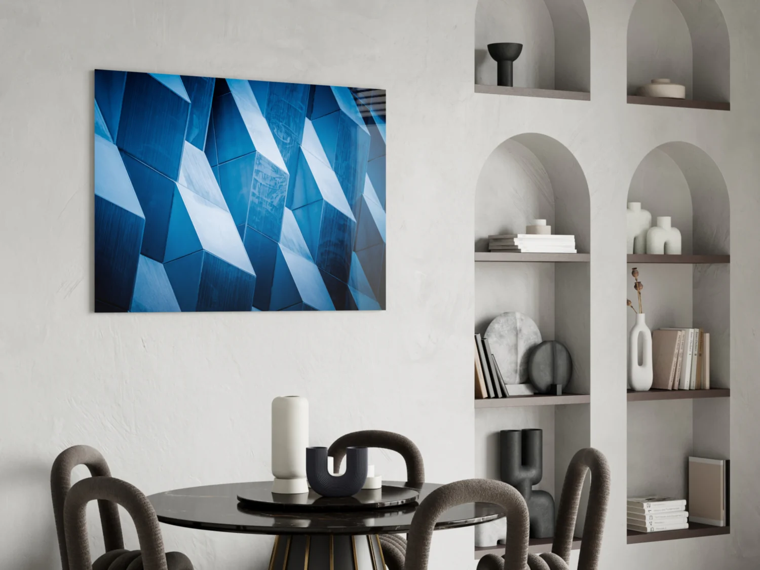 Architectural Geometric Shapes Glass Wall Art - Image 5