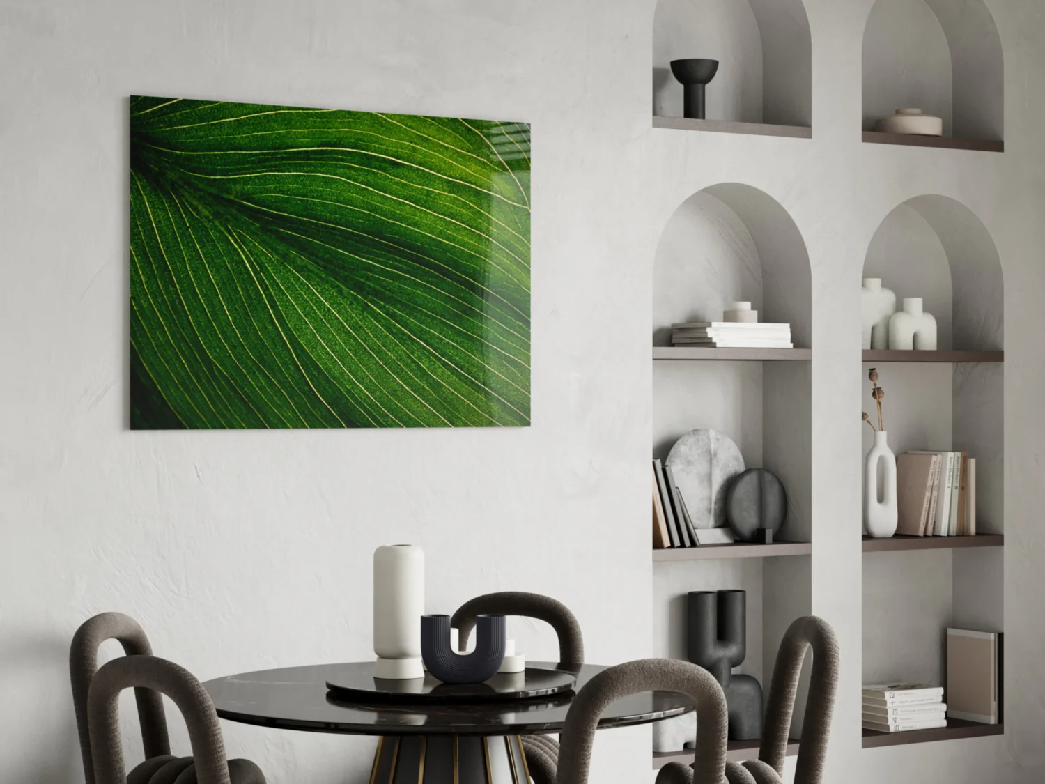 Green Leaf Glass Wall Art - Image 5