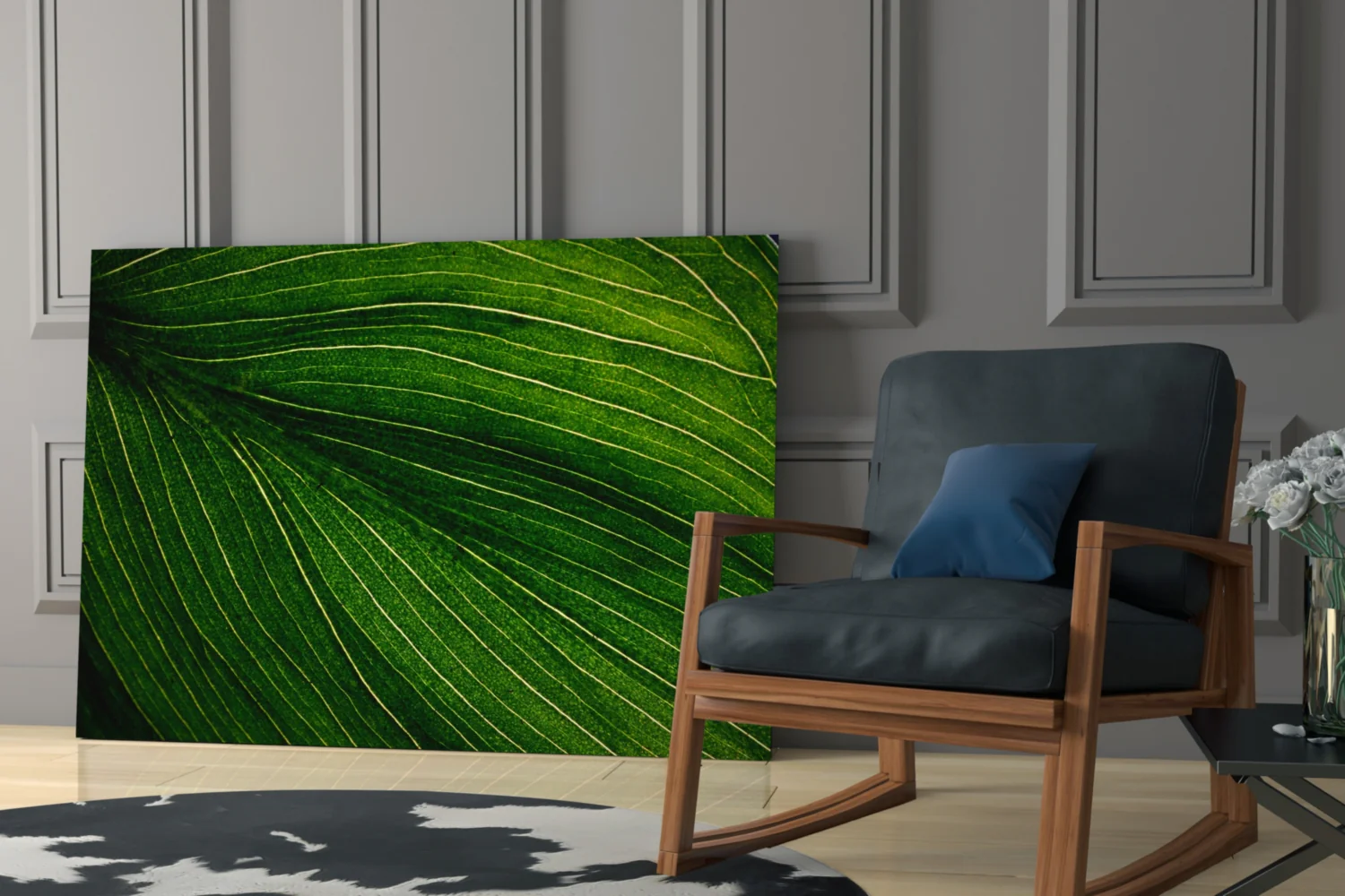 Green Leaf Glass Wall Art - Image 6
