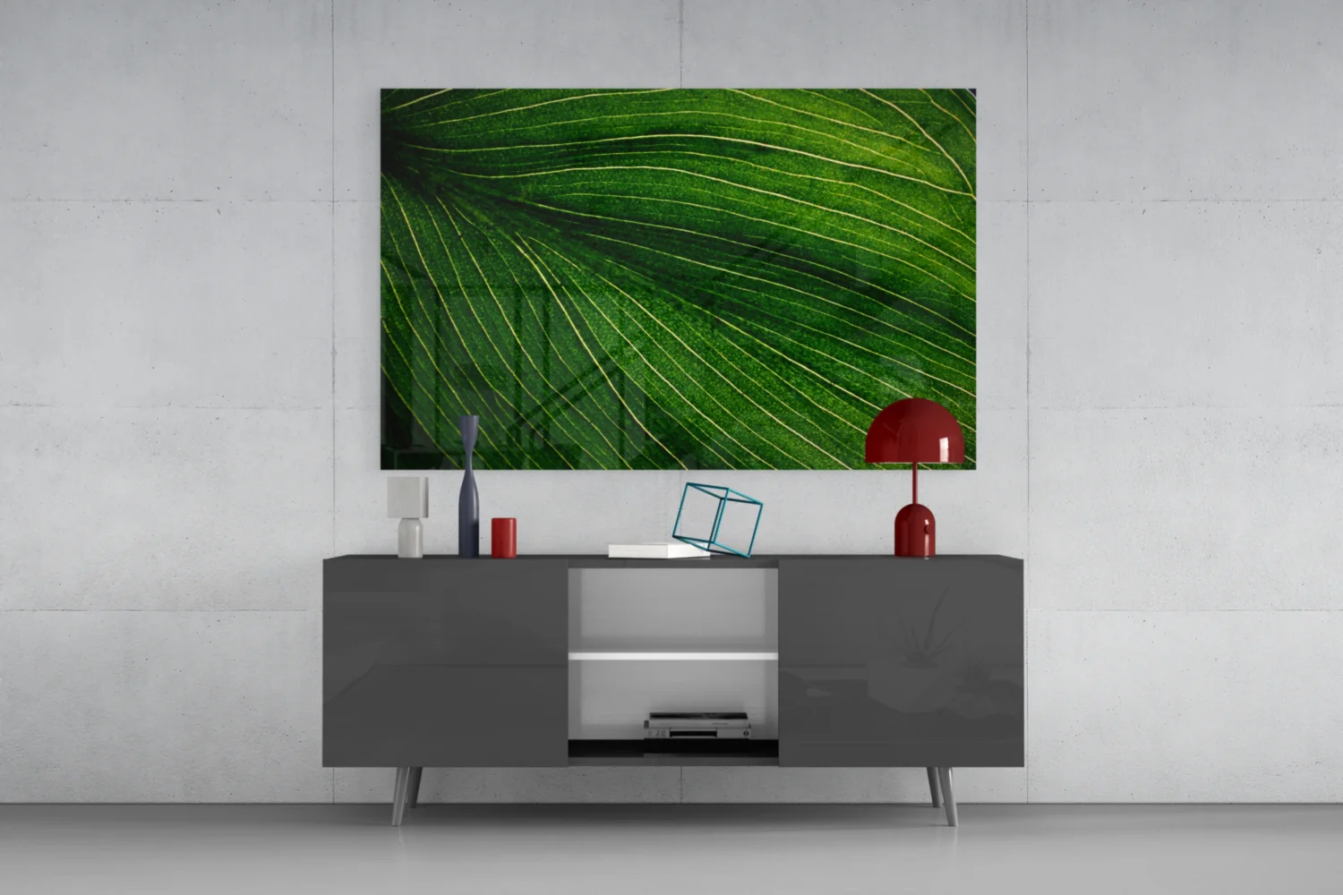 Green Leaf Glass Wall Art - Image 8