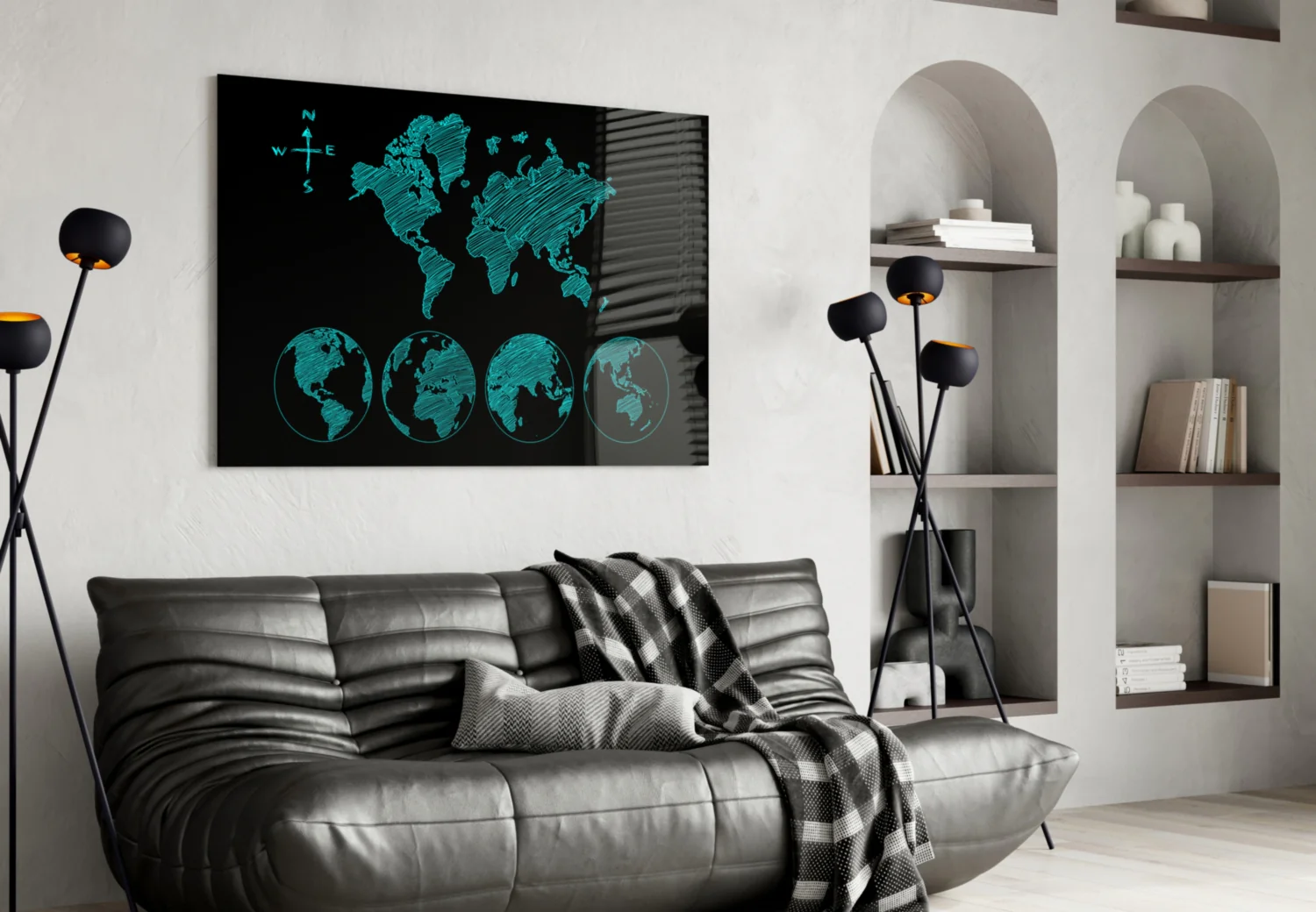 Continents Glass Wall Art - Image 4