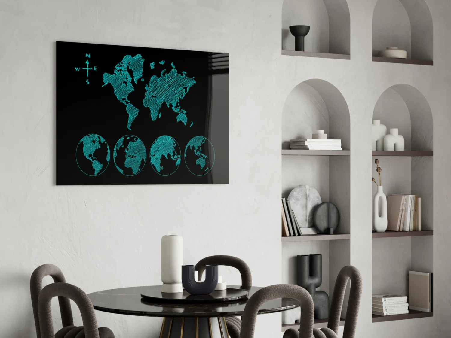 Continents Glass Wall Art - Image 5