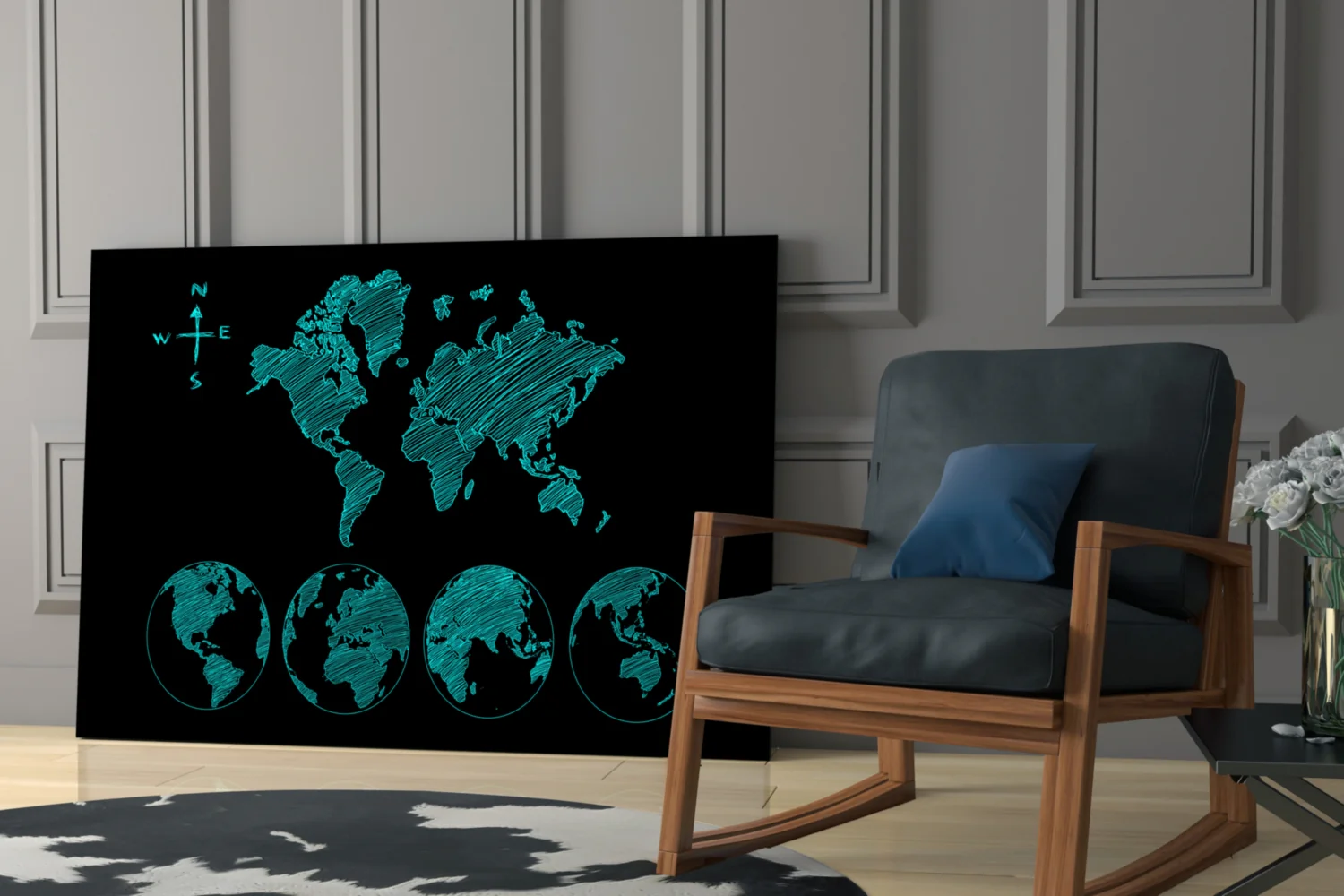 Continents Glass Wall Art - Image 6