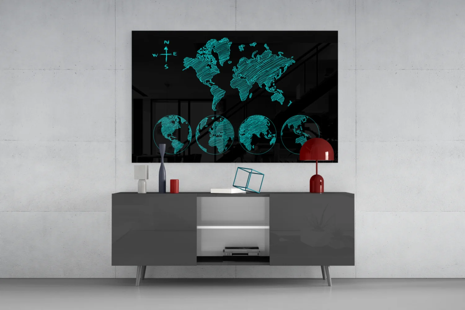 Continents Glass Wall Art - Image 8