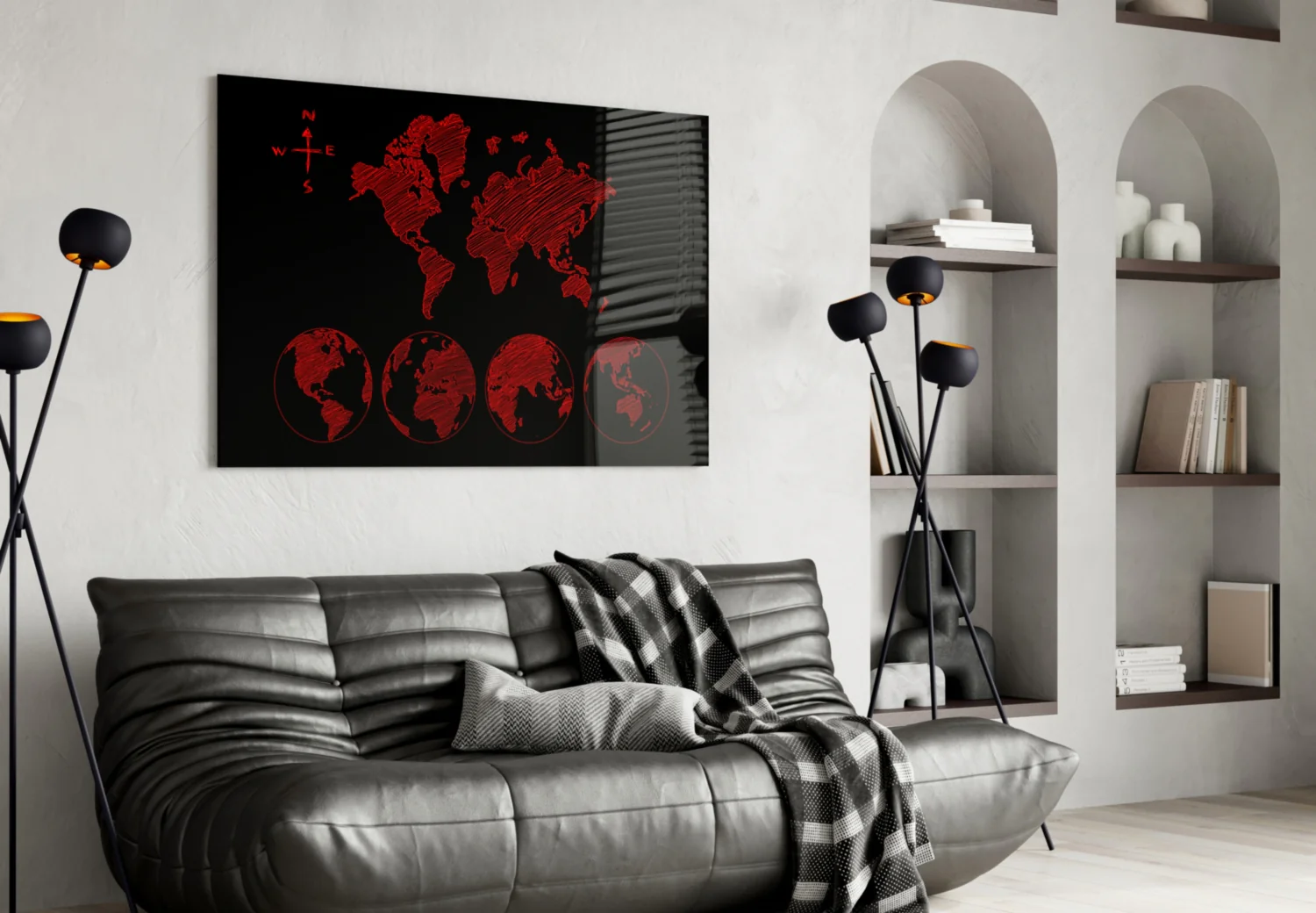 Continents Glass Wall Art - Image 4