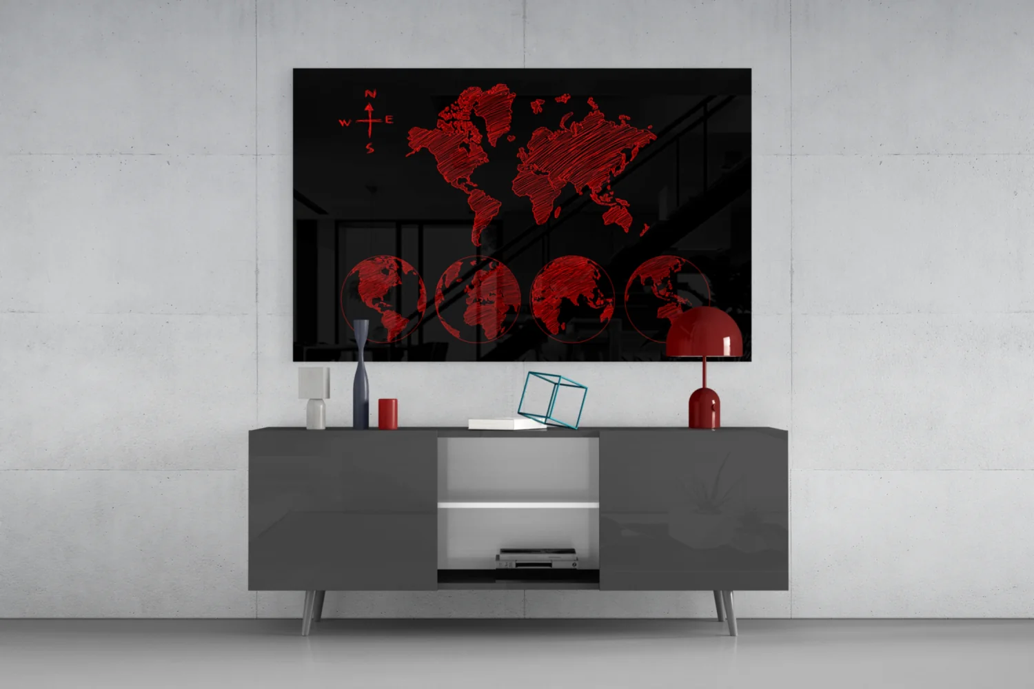 Continents Glass Wall Art - Image 8
