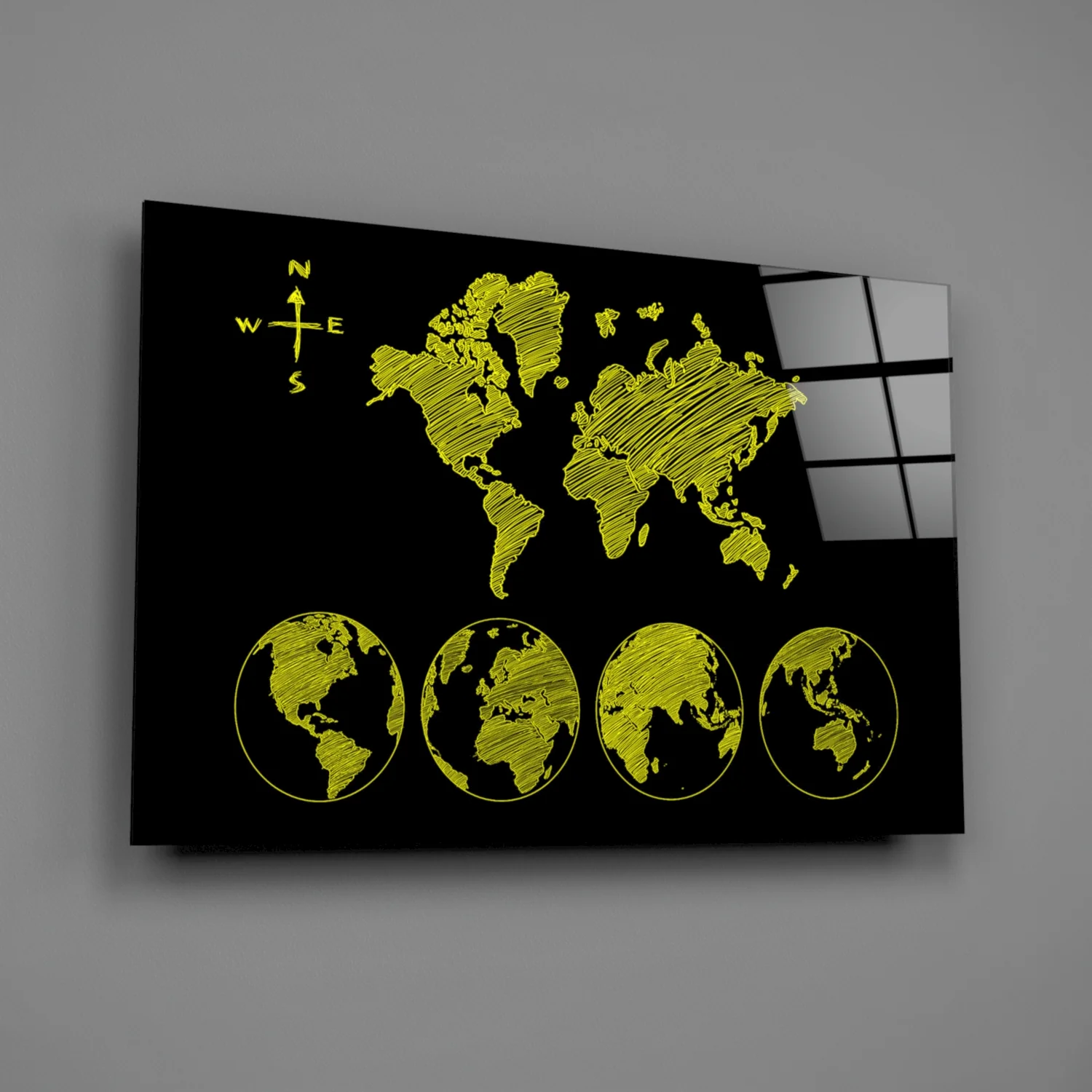 Continents Glass Wall Art - Image 2