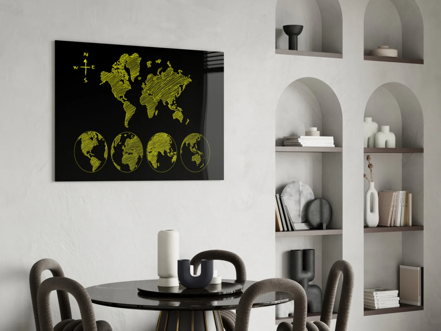 Continents Glass Wall Art - Image 5