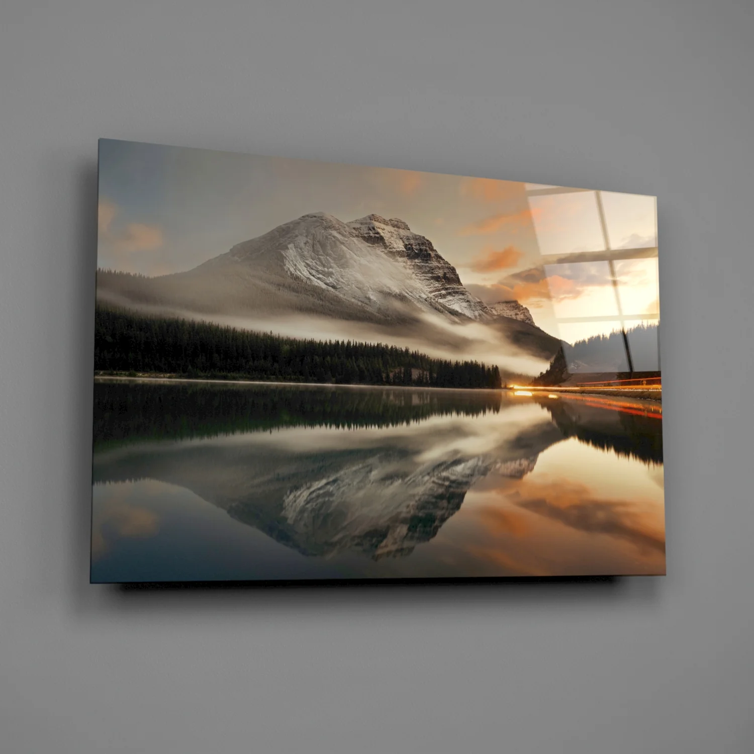 Lake and Mountain Landscape Glass Wall Art - Image 2