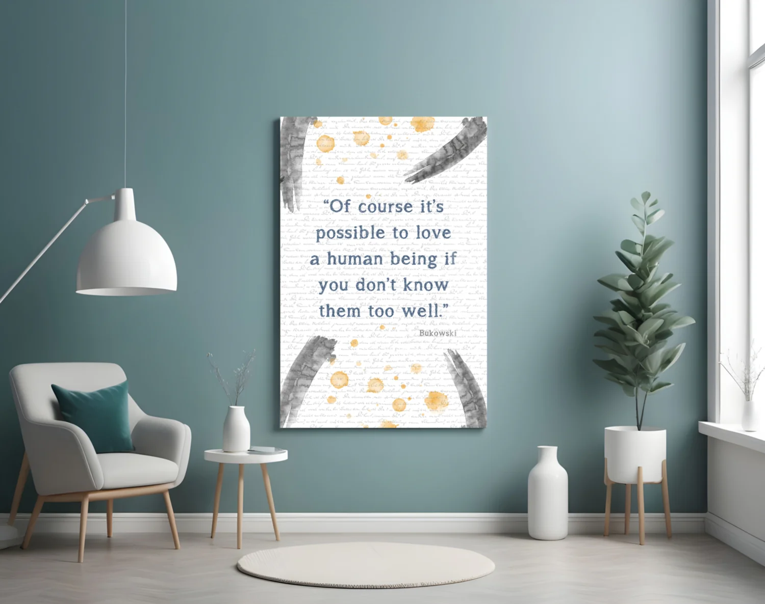 Typewriter Poetry Glass Wall Art - Image 4