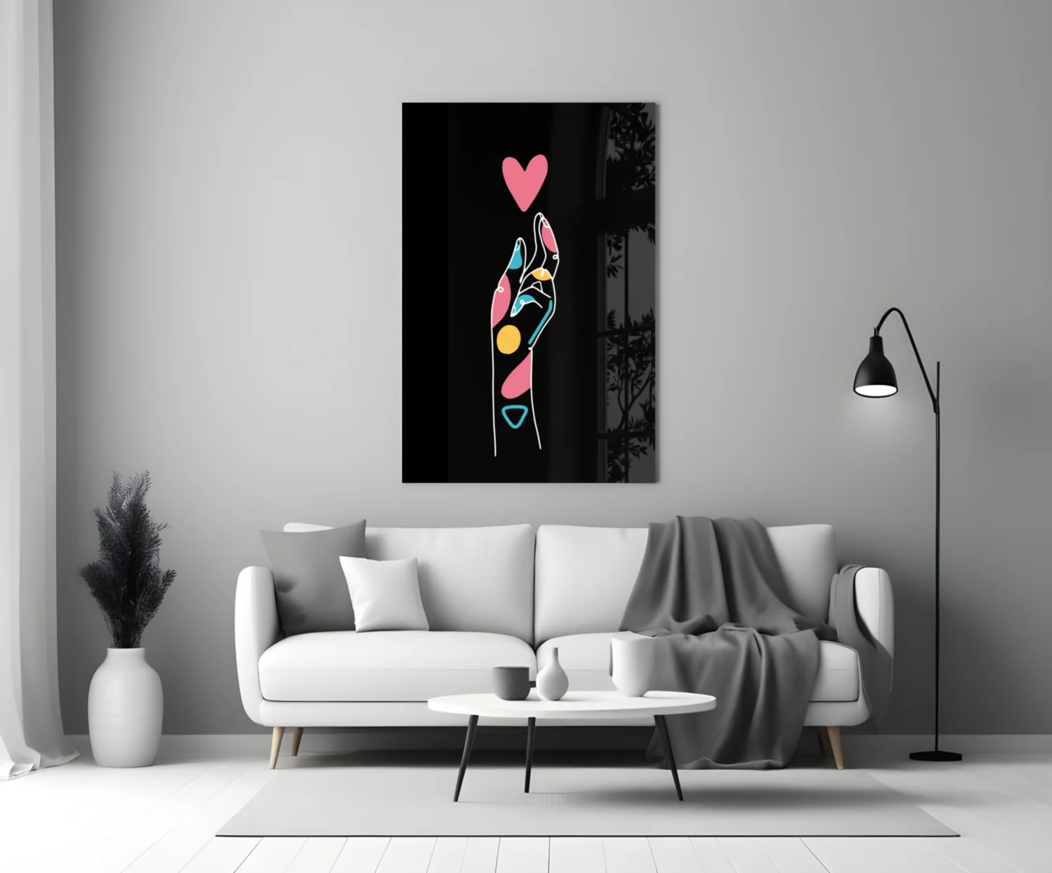 Abstract Colorful Hand Glass Wall Art - Image 3