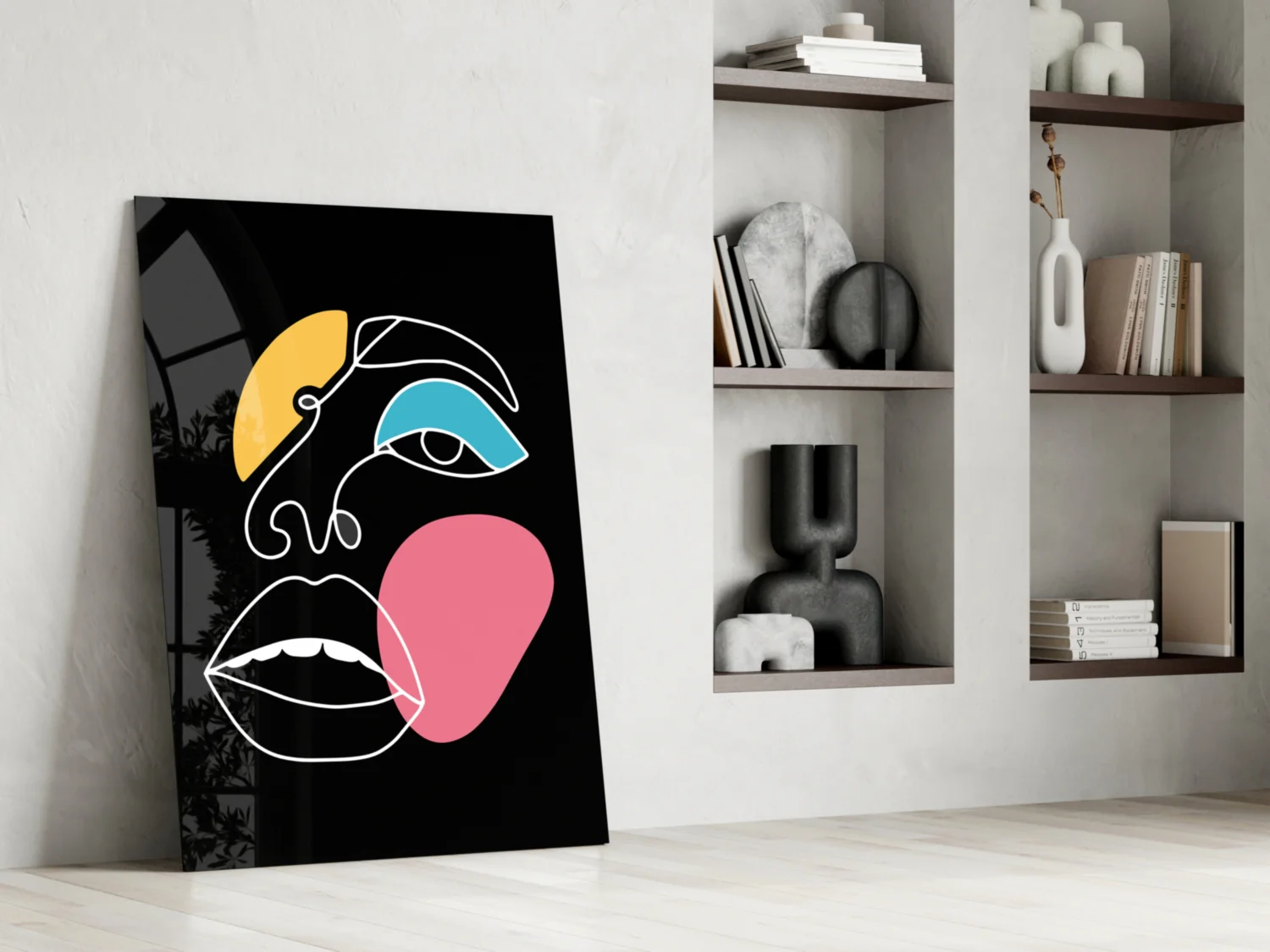 Abstract Colorful Face Glass Wall Art - Image 6