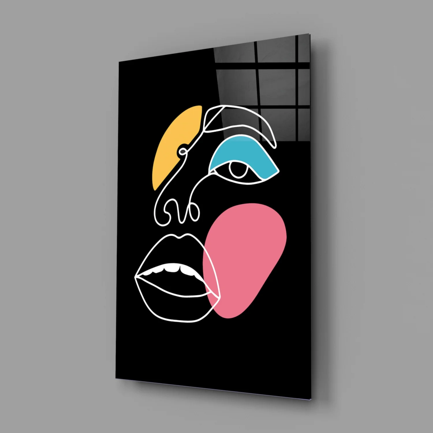 Abstract Colorful Face Glass Wall Art - Image 2