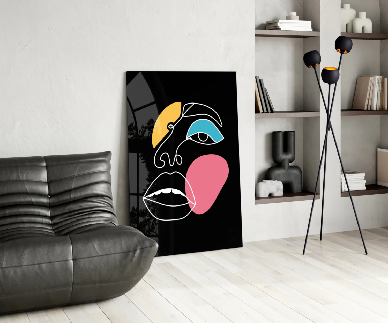 Abstract Colorful Face Glass Wall Art - Image 5