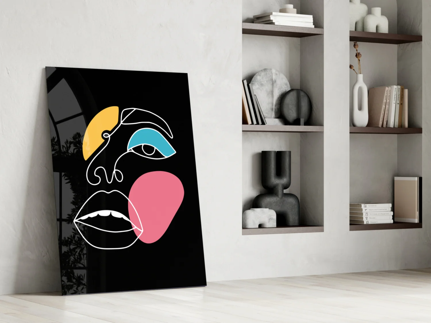 Abstract Colorful Face Glass Wall Art - Image 6