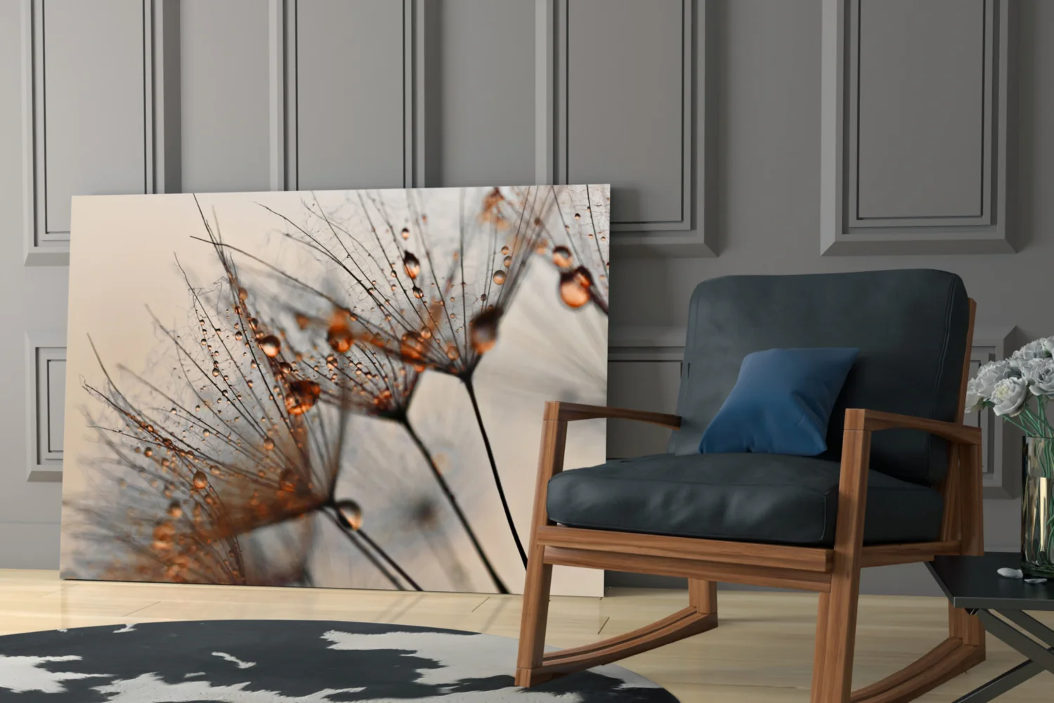 Cinnamon Dandelion Glass Wall Art - Image 6