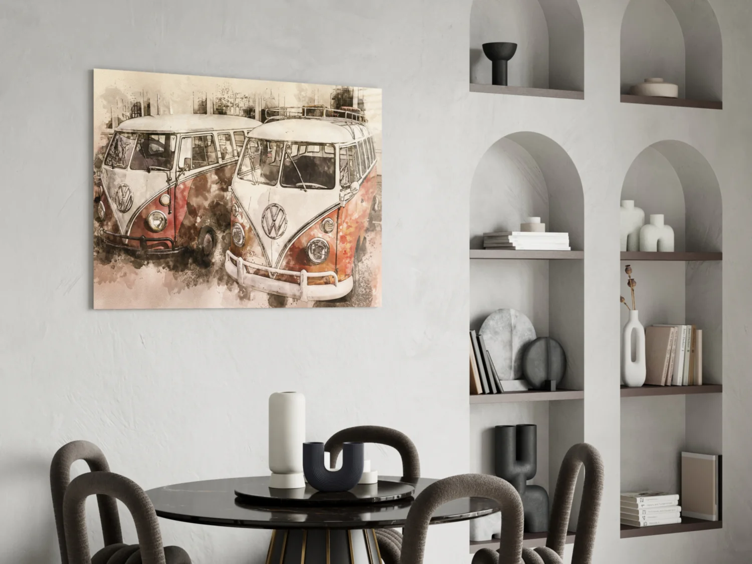 Retro Bubble Minibus Glass Wall Art - Image 5