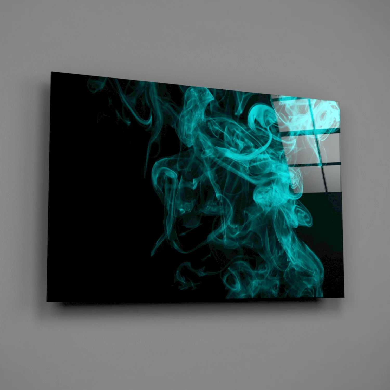 Green Smoke Glass Wall Art - Image 2