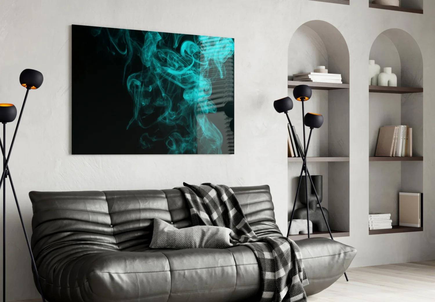 Green Smoke Glass Wall Art - Image 4
