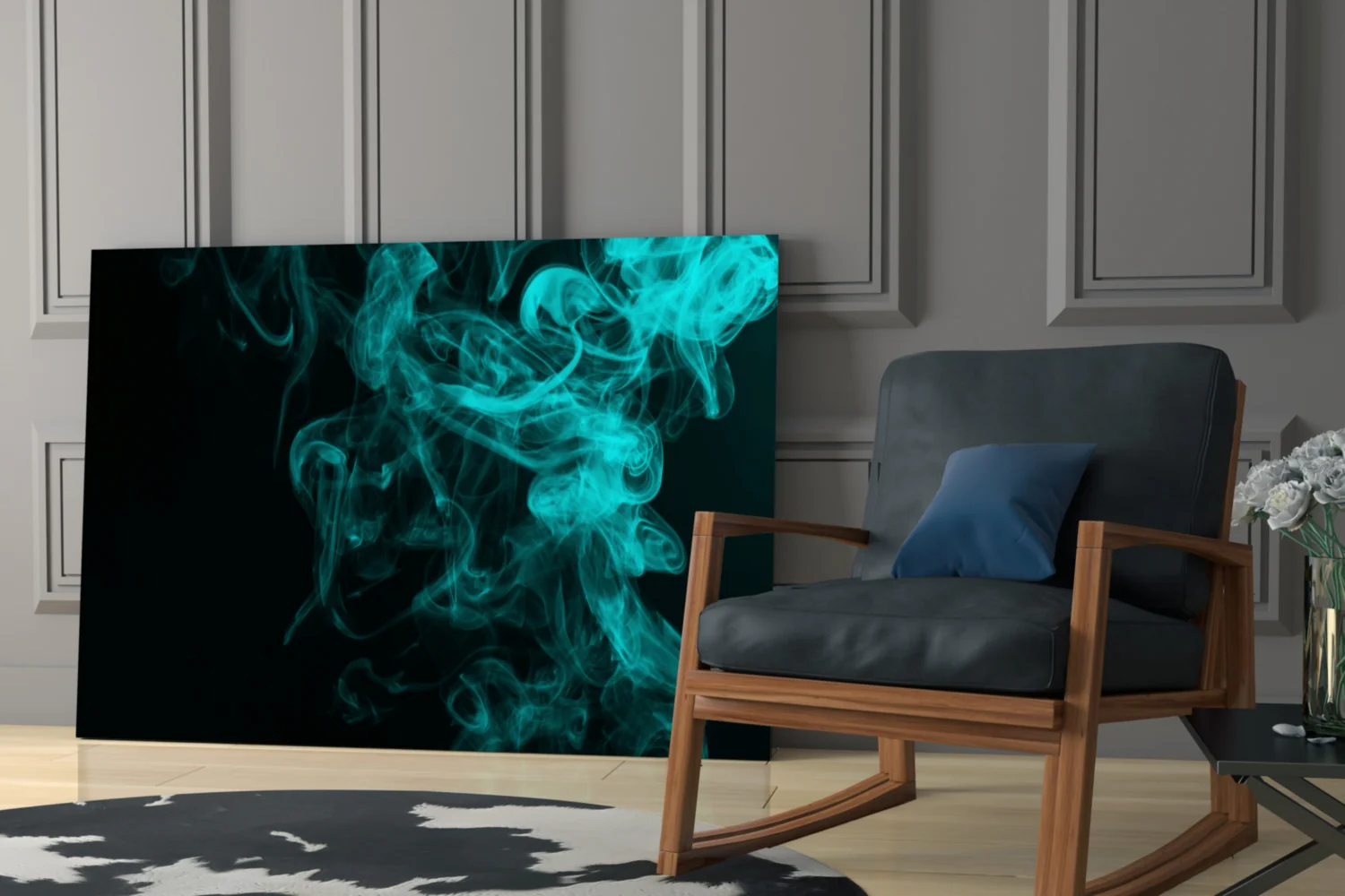 Green Smoke Glass Wall Art - Image 6