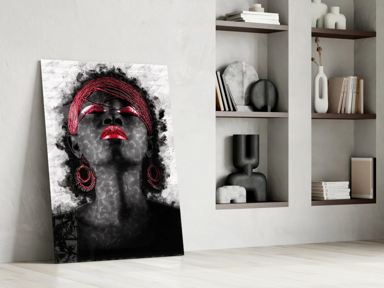 Woman and Red Glass Wall Art - Image 6