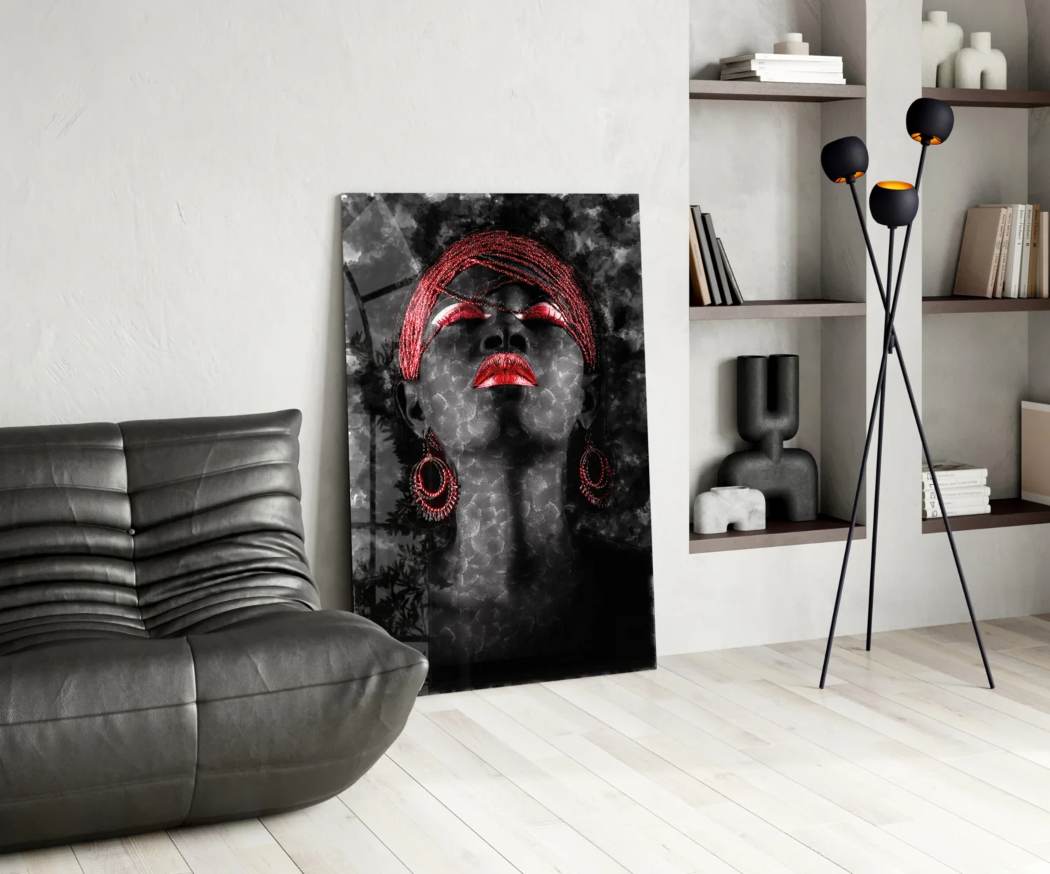 Woman and Red Glass Wall Art - Image 5