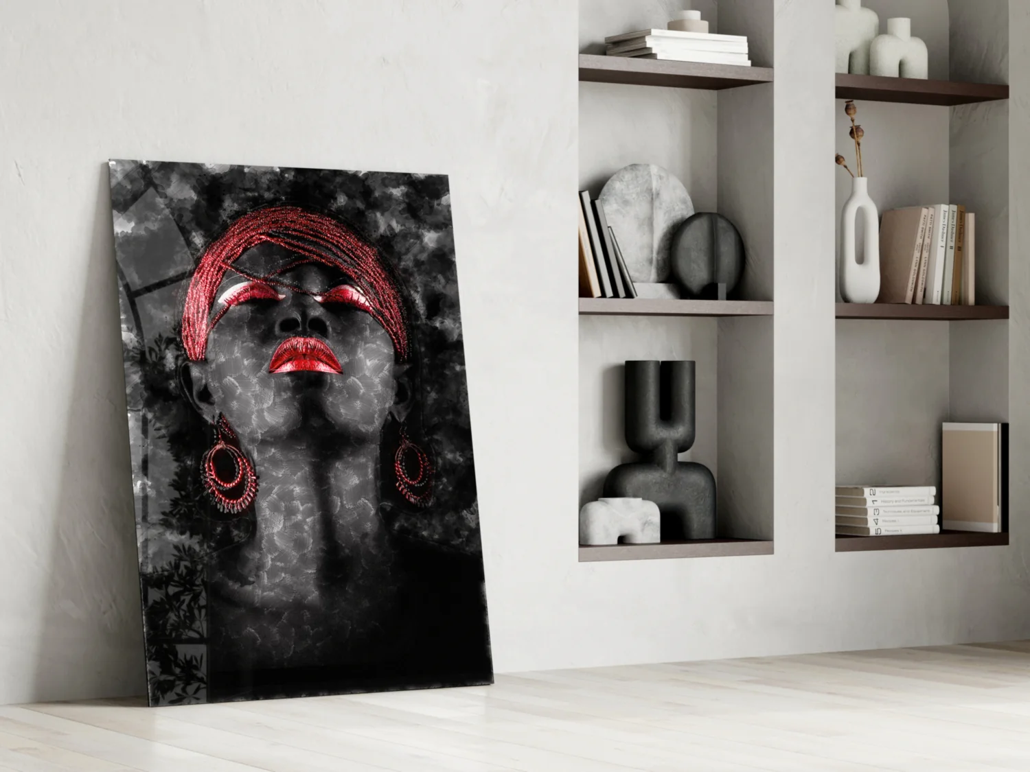 Woman and Red Glass Wall Art - Image 6