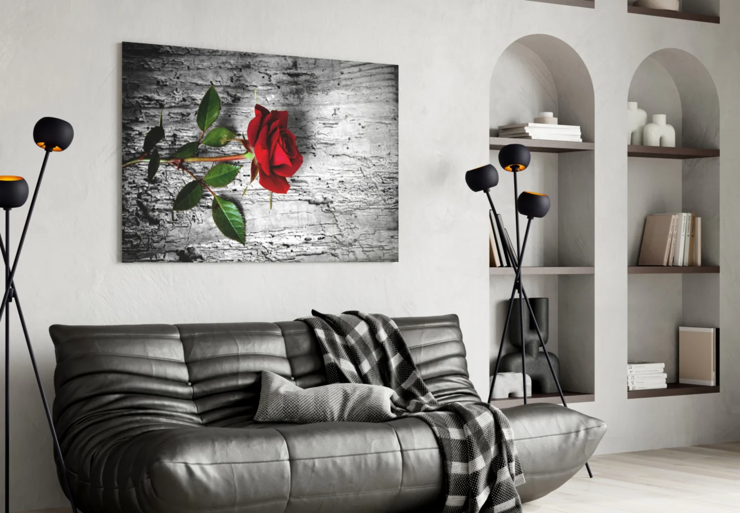 Red Rose Glass Wall Art - Image 4