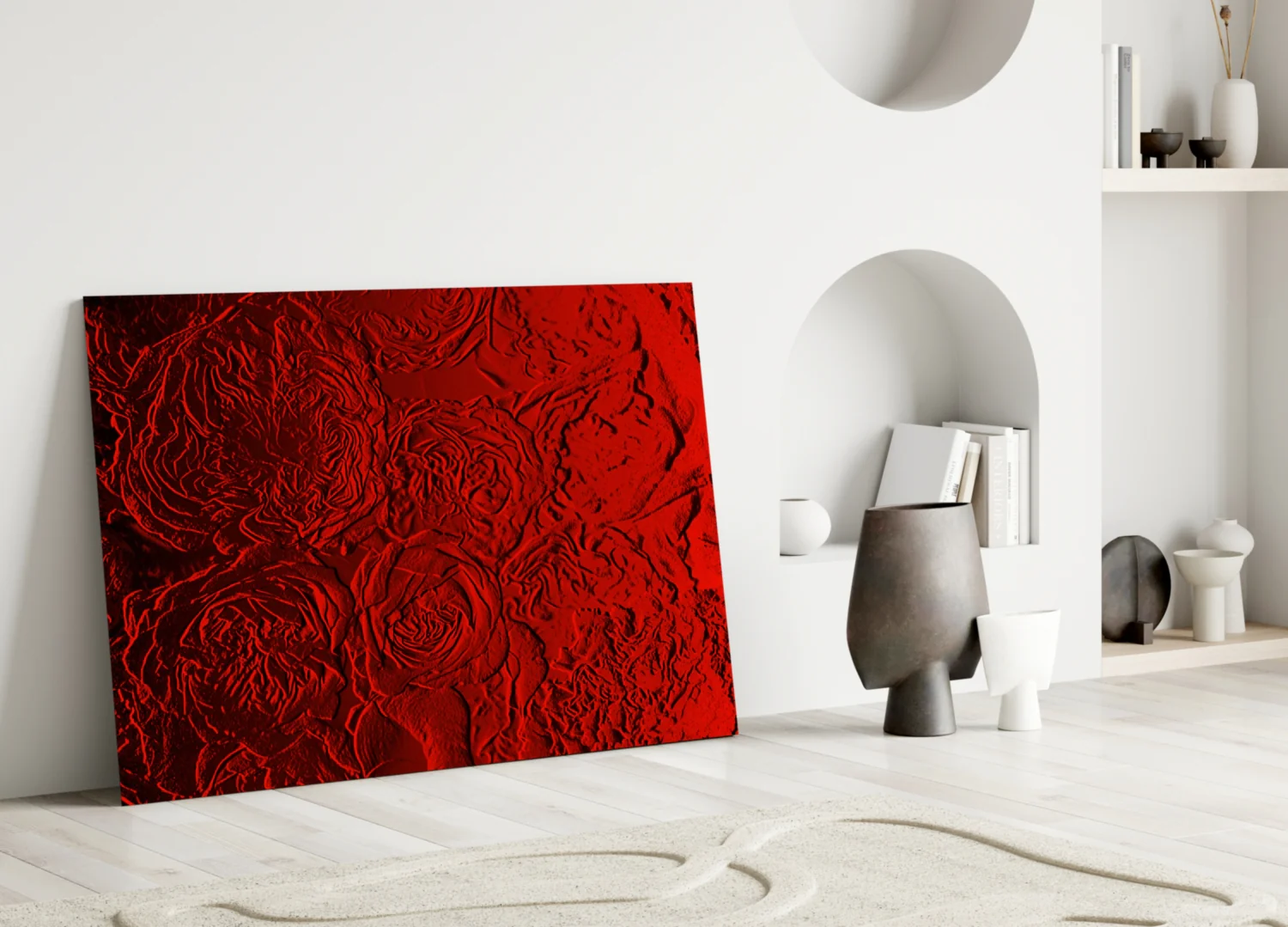 Rose Patterned Glass Wall Art - Image 3