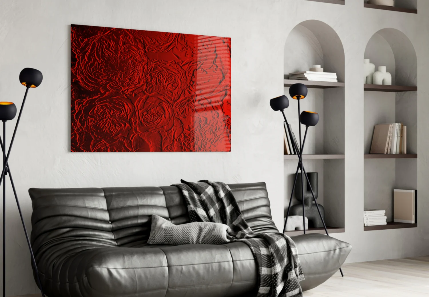 Rose Patterned Glass Wall Art - Image 4