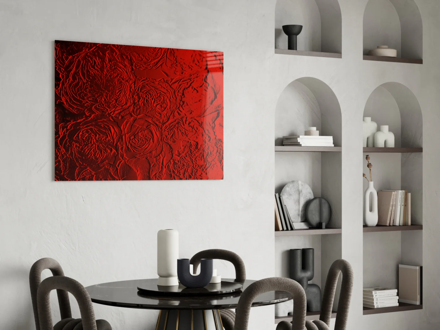 Rose Patterned Glass Wall Art - Image 5