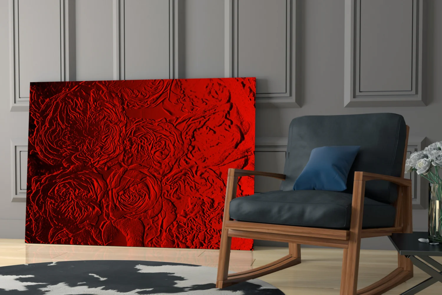 Rose Patterned Glass Wall Art - Image 6