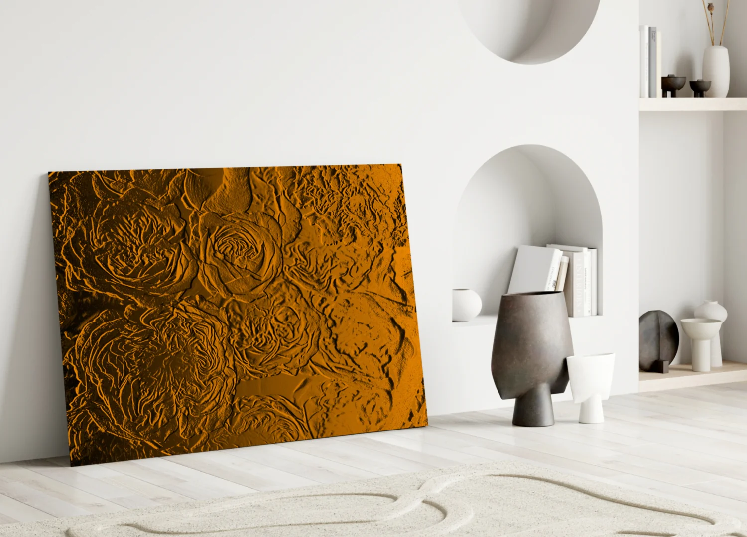 Rose Patterned Glass Wall Art - Image 3