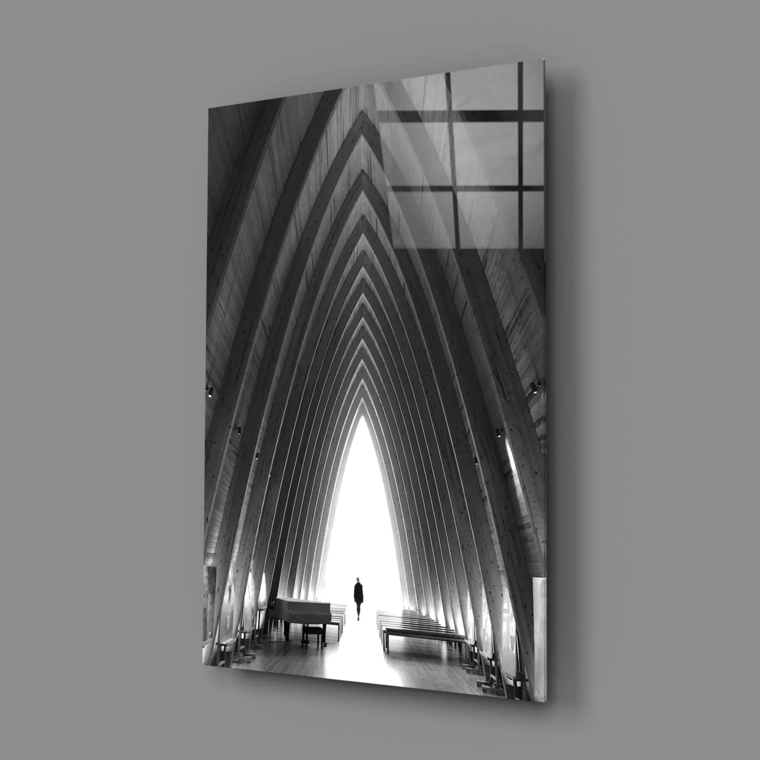 Gray City Landscape Glass Wall Art - Image 2