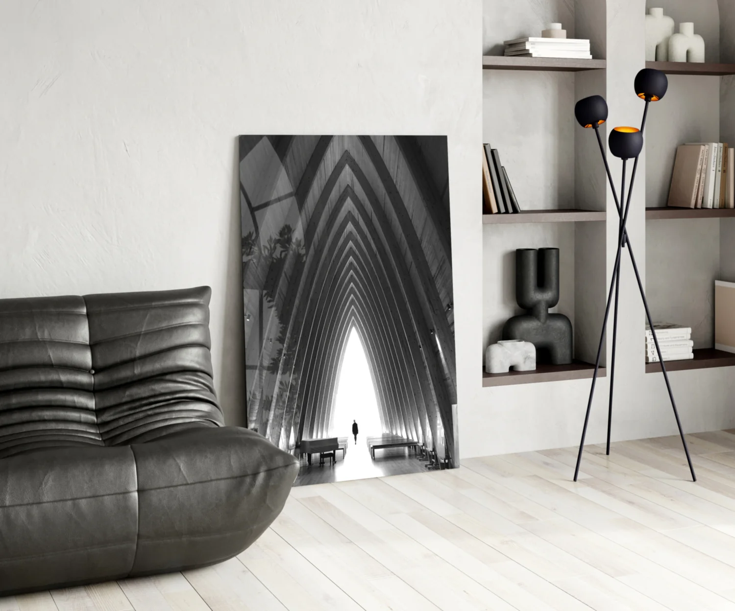 Gray City Landscape Glass Wall Art - Image 5