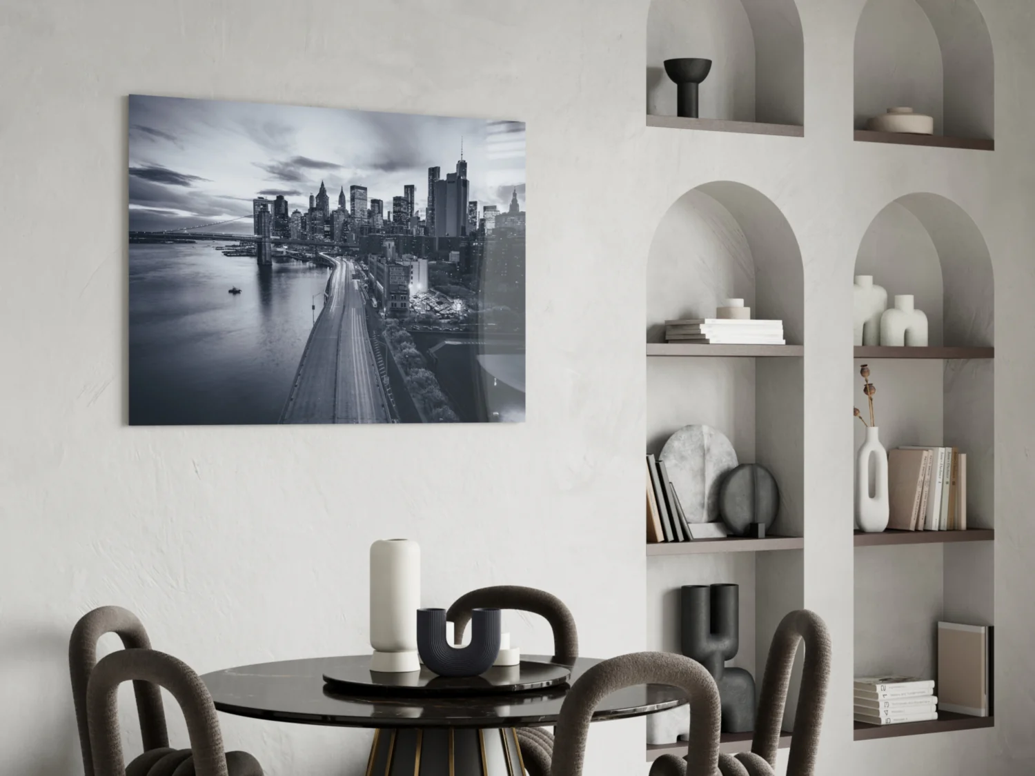 Gray City Landscape Glass Wall Art - Image 5