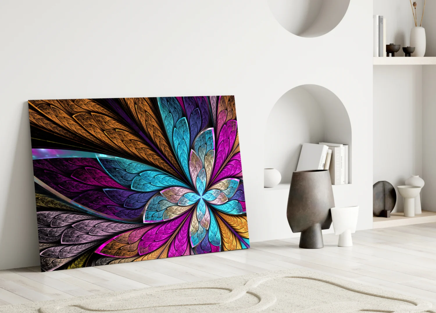 Colorful Flower Glass Wall Art - Image 3