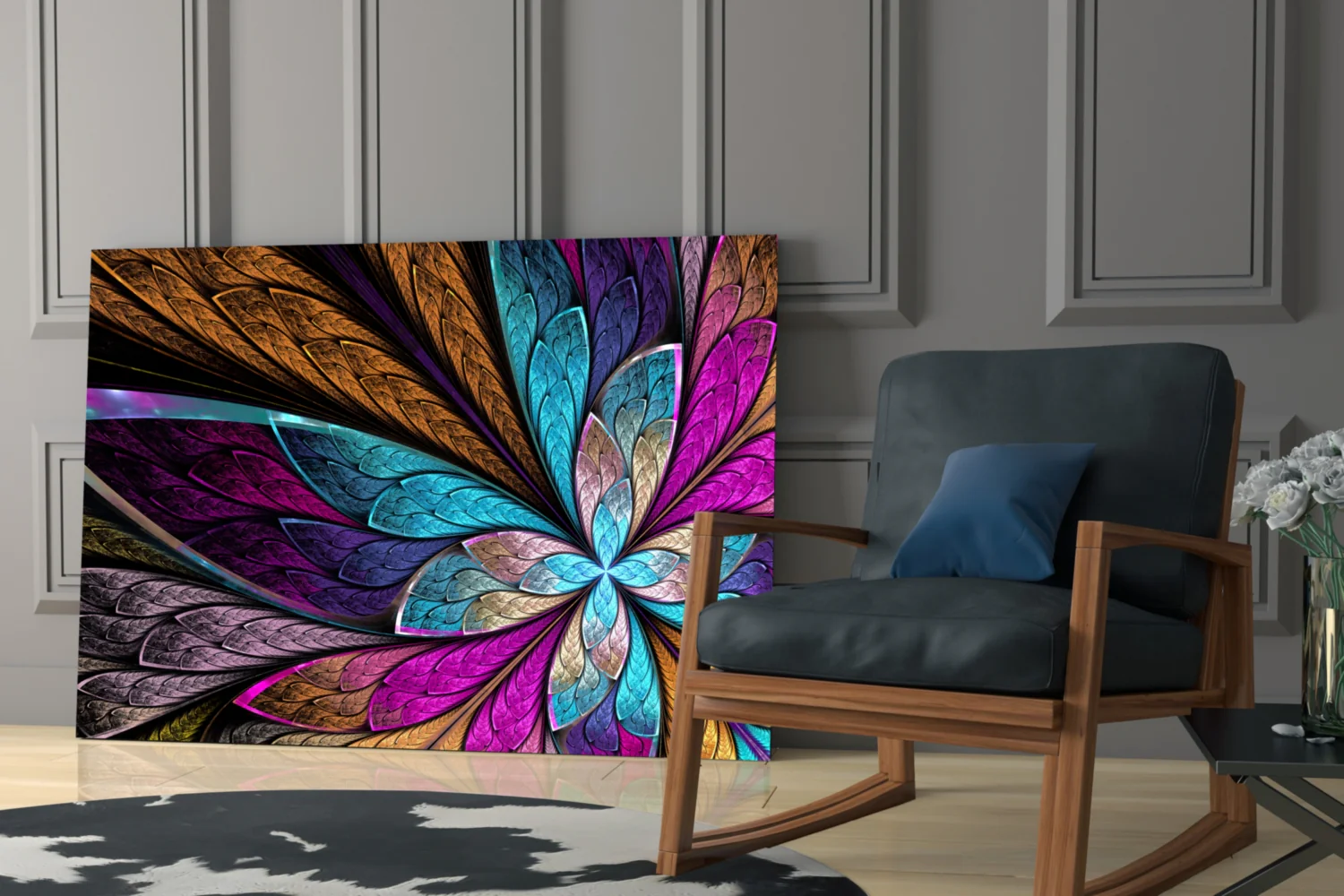 Colorful Flower Glass Wall Art - Image 6