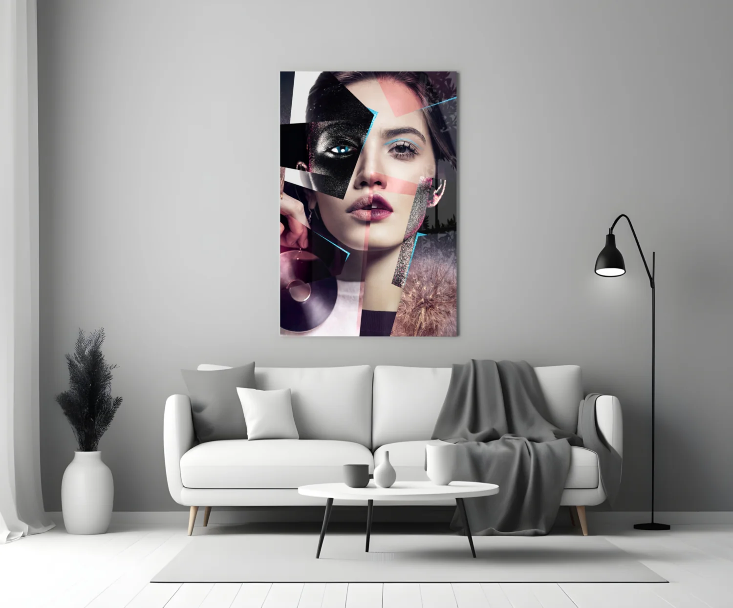 Abstract Woman Portrait Glass Wall Art - Image 3