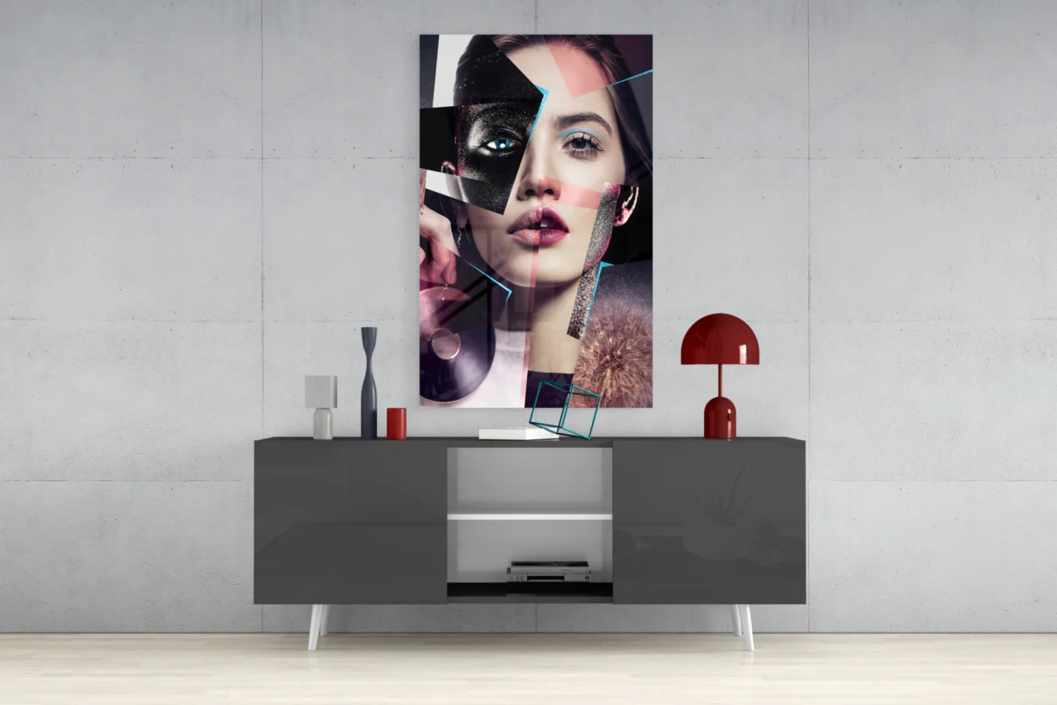 Abstract Woman Portrait Glass Wall Art - Image 8