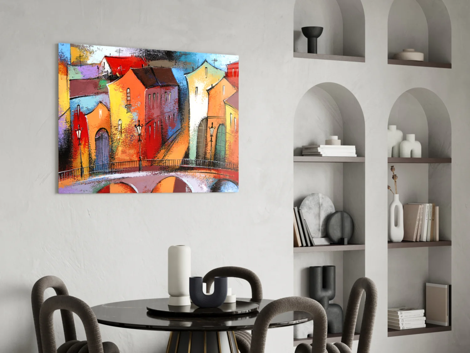 Colorful Houses Glass Wall Art - Image 5