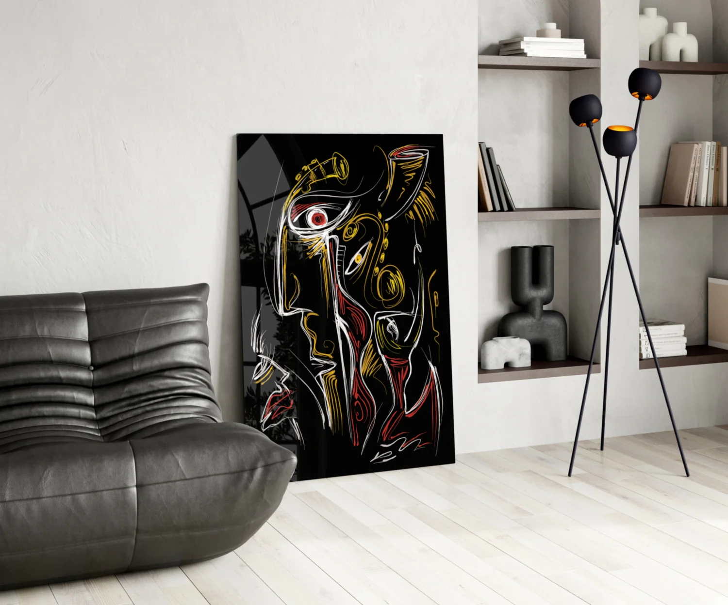 Abstract Faces Glass Wall Art - Image 5