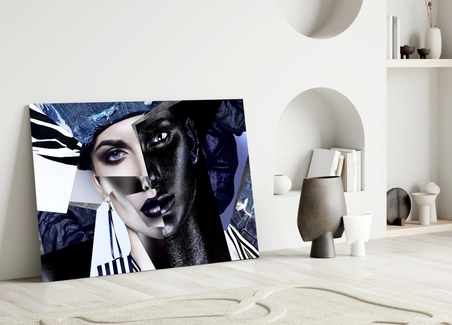 Abstract Woman Portrait Glass Wall Art - Image 3
